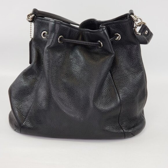 Coach AVERY Black Pebble Leather HOBO Drawstring Shoulder Bag Purse Style 27003 - Picture 5 of 15